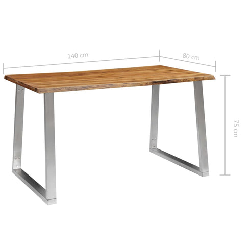 Rustika Rowe -  3 Piece Dining Set Solid Acacia Wood Brown